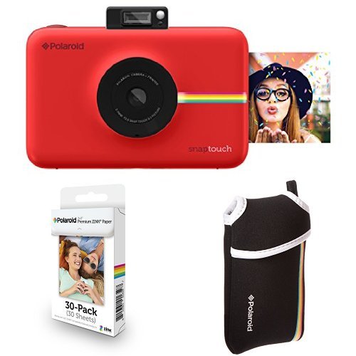 Polaroid Snap Touch Instant Print Digital Camera With LCD Display (Red) with Zink Zero Ink Printing