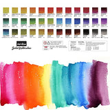 ARTIBOX Watercolor Paint Set, 36 Assorted Vibrant Colors in Half Pans, Professional Watercolor Set with Brush, 12 Watercolor Paper Sheet, Ideal for Artist and Professional Student