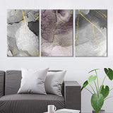 Wall26-3 Piece Canvas Wall Art-Abstract Artwork Grey Ink Painting-Giclee Painting Wall Bedroom Living House Decoration Home Art - 16"x24" x 3 Panels
