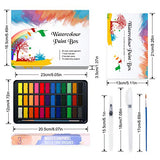 Watercolour Paint Set, Emooqi Premium Watercolour Paint Box Including 36 Colors Solid Pigment+2 Hook Line Pen+2 Water Tank Brushes+10 Watercolor Papers-Water, Soluble and Mix Well Watercolour Paint