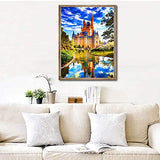 Artunion Diamond Painting Kits for Adults Kids Castle Reflection 20x16 Inch/50x40cm Large Full Drill Crystal Rhinestone Embroidery Pictures Arts Crafts for Home Wall Decor, Princes Castle