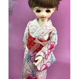 CUTICATE Lovely Red Kimono with Belt Japanese Style for 1/6 BJD Doll Clothes Accs