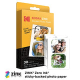 Kodak 2”x3” Premium Zink Pre-Cut Sticker Photo Paper (30 Sheets) Compatible with All Kodak 2x3” Instant Print Products – Except Printomatic