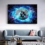 Print On Canvas Modern Art Abstract Bitcoin Prints Canvas Painting Wall Art Posters And Pictures For Home Living Room Decor-50x70cm No Frame