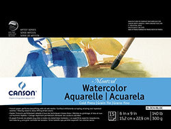Canson Montval Watercolor Block, Cold Press Acid Free French Paper, 140 Pound, 6 x 9 Inch, 15