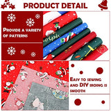 20 Pieces Christmas Fabric Fat Quarters Christmas Fabric Bundles Precut Fabric Squares Christmas Tree Snowflake Printed Fabric Scraps for Dress Apron DIY Crafts (Fresh Pattern, 16 x 20 Inch)