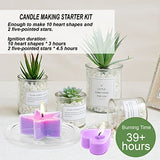 DIY Crafts Tealight Candle Making Starter Kit - Complete Soy Wax Candle Kids Homemade Supplies for Children's Day Gifts, Christmas and Home Decor (Hearts, Stars)