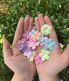 Sakura Sweet Colors Mulberry Paper Flowers 100 pcs Patch Flowers 30x30mm Mulberry Paper Flower Scrapbooking Wedding Doll House Supplies Card Mini Paper Flowers Sweet Color