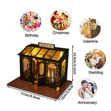 WYD 3D Creative Handmade Model Doll House Chinese Style Antique Calligraphy Shop with LED and Mini Furniture Set Creative Toy