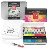Arteza Watercolor Paint Set and Watercolor Postcards Bundle