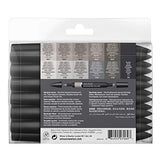 Winsor & Newton Promarker Brush, Set of 12, Neutral Tones