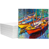 FIXSMITH Painting Canvas Panel Boards - 8x8 Inch Art Canvas,24 Pack Square Canvases,Primed Canvas Panels,100% Cotton,Acid Free,Artist Canvas Board for Hobby Painters,Students & Kids