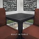 Backyard Discovery Ridgedale Modern Steel Cabana Pergola with Conversation Seating in Terra Cotta