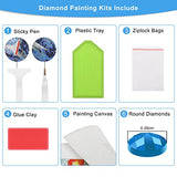 MXJSUA White Flowers Diamond Painting Kits for Adults, White Flowers in Blue Bottle Diamond Art Paintings Kit Round Full Drill Diamond Painting Kits Diamond Dots Bead by Numbers Kits 14x14 inch