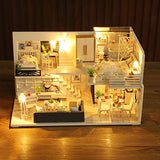 Doll House Furniture Wood Toys DIY Dollhouse Miniature Dollhouse Assemble 3D Miniaturas Puzzle Toys for Children Girl Gift