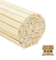 50 Pcs Natural Bamboo Thin Wood Strips 15.5 Inches Long Craft Popsicle Balsa Sticks DIY Bamboo Plank for House Aircraft Ship Boat School Projects Trim Molding Building Supplies, 3x9x400mm