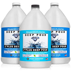 Epoxy Resin Crystal Clear-Deep Pour 2 Inch Art Epoxy Casting Resin-3 Gallon Kit-for River Tables, Deep Resin Molds and Deep Casting Projects - Non Toxic -Zero VOC