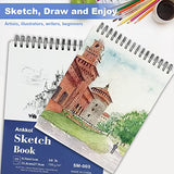 Sketchbook 8.5x11 Inch,100 Sheets Sketch Pad, Pack of 1 (68 lb/100gsm) Sketch Book, Acid-Free Drawing Paper, Perfect for Most Dry Media, Ideal for Kids, Teens & Adults.