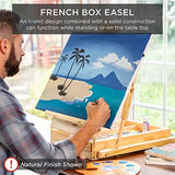 Best Choice Products French Easel, 32pc Beginners Kit Portable Wooden Folding Adjustable Sketch Box Artist Tripod for Painting, Drawing w/Acrylic Paints, Brushes, Canvases, Palettes - Blue