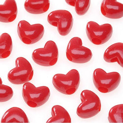 Bulk Buy: Darice DIY Crafts Pony Beads Acrylic Heart Opaque Red 11mm 65 pieces (12-Pack) 06277-1-01