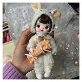 Camplab ·CAMPLAB· 17CM Handmade BJD Makeup Dolls Accessories Fashion Clothes 1/8 Mini Movable Joint Cute Dolls for Girls Child Birthday Gifts Toy Girl Gift Window Decoration Cute Big Eye Doll