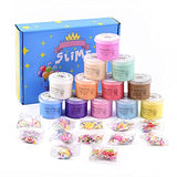 12 Pack Butter Slime Kit with Unicorn Cute Slime Charms Suppulies, Mini Scented Slime Party Stress Relief Toys, Soft and Stretchy, Ideal Gift for Girls Boys Kids