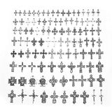 Mixed Antique Silver Crosses Charms and Pendants 100 pcs