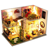 WYD Wooden Miniature Doll House Kit DIY Scenery Building Model 3D Puzzle Present Give Family and Friends Birthday Wedding Gift Father's Day Love