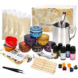 DIY Candle Making Kit, QUIENKITCH Beeswax Arts and Crafts DIY Tools Kit for Adults and Beginners Include Fragrance, Beeswax, Candle Wicks, Melting Pot, Tins, Dyes, Thermometer,Centering Devices,Mould