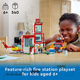 LEGO City Fire Station 60320 Building Kit for Kids Aged 6+; Includes 2 City Adventures TV Series Characters (540 Pieces)