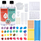 Epoxy Resin Kit for Beginners - 15.5 FL.OZ. Crystal Clear Casting and Coating Epoxy Resin for Jewelry Making, Art, Crafts, Tumblers, River Tables, UV Resistant, Easy Mix 1:1 Resin Epoxy Kit