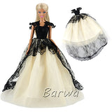 BARWA Princess Evening Party Clothes Wears Train Wedding Gown Dress Outfit for 11.5 inch Doll Gift
