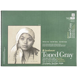 Strathmore STR-412-118 24 Sheet Toned Gray Sketch Pad, 18 by 24"