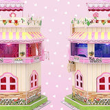 3D Puzzle Dollhouse for Kids, 3D Jigsaw Dollhouse Puzzle for Girls - Educational Paper Craft Toys for Game Xmas Birthday Easter Gifts, Easy to Assemble with LED Light - 101 Pieces