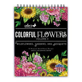 ColorIt Colorful Flowers Volume 2 Wildflowers, Gardens, and Bouquets Adult Coloring Book, 50 Original Designs, Thick Paper, Spiral Binding, USA Printed, Lay Flat Hardback Book Covers, Blotter Paper