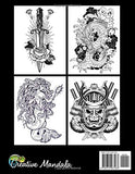 100 Tattoos - Adult Coloring Book: 100 Coloring Pages with Beautiful Tattoos (Skulls, Women, Dragons, Flowers...). Coloring Books for Adults for Stress Relief & Relaxation