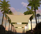 Amgo 8' x 12' Beige Rectangle Sun Shade Sail Canopy Awning ATAPR0812, 95% UV Blockage, Water & Air Permeable, Commercial and Residential (Custom
