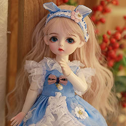 EastMetal 1/6 BJD Dolls 12 Inch Anime Doll SD Dolls Ball Jointed Doll DIY Toys with Full Set Clothes Shoes Wig Makeup for Girls Woman Christmas Birthday Gift(Color:H)