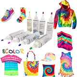 One Step Tie Dye Kit, 8 Colors Fabric Dye Kit for Kids Adults and Groups with Rubber Bands, Gloves, Dyeing Fabric Tie-Dye Kit, Non-Toxic Tie Dye Supplies for Party Gathering Festival