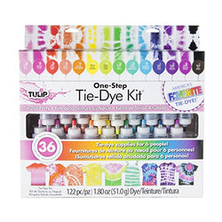 Tulip One-Step Tie-Dye Kit Party Supplies, 18 Bottles Tie Dye, Rainbow