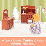 Dollhouse Furniture Set for Kids Toys Miniature Doll House Accessories Pretend Play Toys for Boys Girls & Toddlers Age 3+ with The Bedroom