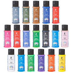 Acrylic Pouring Paint, Set of 18 Assorted Colors | 2oz Bottles of Premixed Ready to Pour Acrylic Paint, No Mixing Medium Required | Non-Toxic High Flow Pour Paint for Artists and Beginners