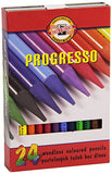 Koh-i-noor Progresso - 24 Woodless Coloured Pencils. 8758