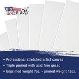 US Art Supply 5 x 7 inch Professional Quality Acid Free Stretched Canvas 96-Pack - 3/4 Profile 12 Ounce Primed Gesso - (1 Full Case of 96 Single Canvases)