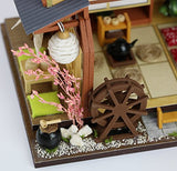 1:24 Cool Beans Boutique Miniature DIY Dollhouse Kit Wooden Japanese Home Forest Lodge with Dust Cover - Architecture Model kit (English Assembly Instructions) - M034Z (Japanese Lodge)