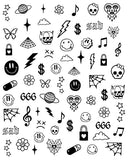 Impressed Gothic Authentic 5 Sheets Luxury Grunge Nail Art Stickers 500+ Black Customized Nail Decals for Fake Nail Design Decorations and Salon Nails Accessories for Men and Women (Grunge)