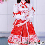 Pigeon Fleet Handmade Red White Lace Dress Courtly Style Doll Clothes Princess Dress Accessory for 24 inches Doll