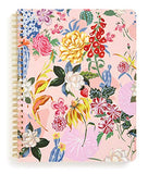 Ban.do Rough Draft Mini Spiral Notebook, 9" x 7" with Pockets and 160 Lined Pages, Garden Party