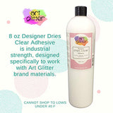 Art Glitter Glue Designer Dries Clear Adhesive Kit 2oz (60ml) and 16oz (480ml) with Rhinestone Applicator Jewel Picker Set for Nail Art, DIY Arts and Crafts and Scrapbooking