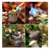 F Fityle Creative Miniature Bird Flower Pot Dollhouse - Rust